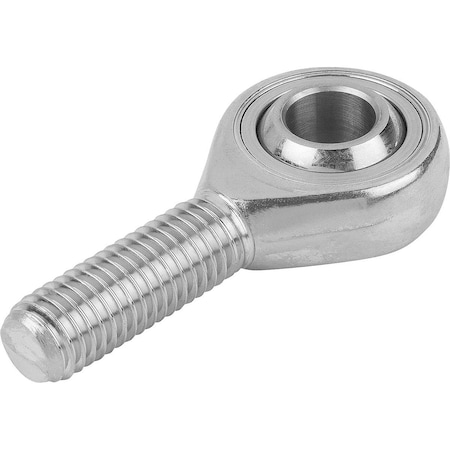Kipp Rod End, Stainless Steel, Polished, M12 Thrd Sz, 33 mm Thrd Lg, 70 mm Overall Lg K0720.12